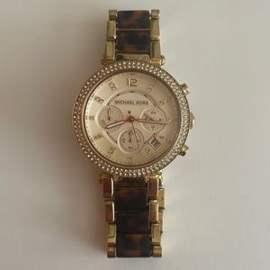 Gold and tortoise shell Michael Kors Women’s Parker watch
